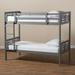 Baxton Studio Liam Modern & Contemporary Grey Finished Wood Twin Size Bunk Bed - MG0048-Grey-Twin Bunk Bed