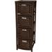 World Menagerie Slate 4 Drawer Storage Chest Solid Wood/Wicker in Brown | 33 H x 11.25 W x 15 D in | Wayfair JH09-048-4-MOC