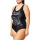 Speedo Damen Little Mermaid Slogan Badeanzug, Schwarz, 28 (DE 32)