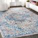 Blue/Red 48 x 0.35 in Area Rug - World Menagerie Stivers Oriental Ivory Area Rug Polyester | 48 W x 0.35 D in | Wayfair