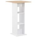 vidaXL Bar Table White and Sonoma Oak 60x60x110 cm