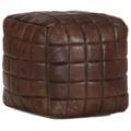 vidaXL Pouf Marrone Scuro 40x40x40 cm in Vera Pelle di Capra