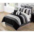 Mercer41 Deundria Black/White/Gray Microfiber Reversible 7 Piece Comforter Set Polyester/Polyfill/Microfiber in Black/Gray/White | Wayfair