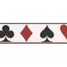 Winston Porter Jalissa Casino Diamond Spade 15' L x 5" W Wallpaper Border Vinyl in Black/Red | 15' L x 5.5" W | Wayfair