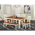 August Grove® Kring 6 - Piece Extendable Solid Wood Rubberwood Dining Set Wood in White | 30 H in | Wayfair 8362BCB01BF249E3993E2221FEF2135D