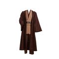 xingyueshop Adult Movie Costume Halloween Mens Medieval Costume White/Brown/Black Tunic with Brown/Black Hooded Cape Cloak Robe,XXXL