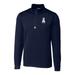 Men's Cutter & Buck Navy Los Angeles Angels Stars Stripes Big Tall Traverse Half-Zip Pullover Jacket