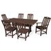 Trex Outdoor Yacht Club 7-Piece Farmhouse Trestle Dining Set Plastic in Brown | Wayfair TXS462-1-VL