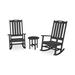 POLYWOOD® Nautical 3-Piece Porch Rocking Outdoor Chair Set Plastic in Black | Wayfair PWS472-1-BL