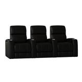 Latitude Run® 98" Wide Home Theater Row Seating w/ Cup Holder Microfiber/Microsuede in Black | 44 H x 98 W x 40 D in | Wayfair LTTN3430 44426984