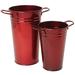 August Grove® Lawton Enameled Galvanized 2 Piece Table Vase Set Metal in Red | 12 H x 7 W x 7 D in | Wayfair 5BE91EB69BFF4DE4A0747A2952D40521