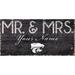 Kansas State Wildcats 12" x 6" Personalized Mr. & Mrs. Sign