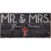 Texas Tech Red Raiders 12" x 6" Personalized Mr. & Mrs. Sign