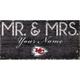 Kansas City Chiefs 12" x 6" Personalized Mr. & Mrs. Sign