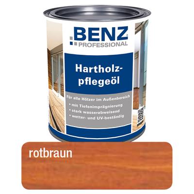 BENZ PROFESSIONAL Hartholzpflegeöl Holzschutzmittel, 2,5 l, Rotbraun Image