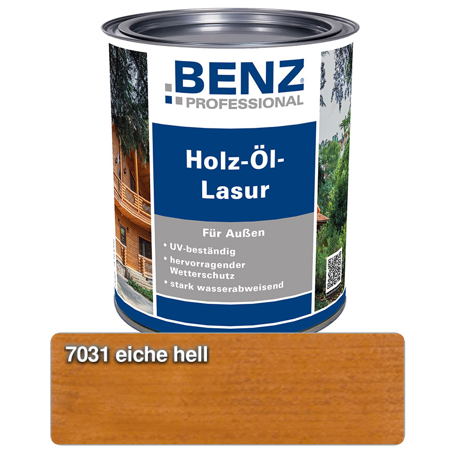 BENZ PROFESSIONAL Holz-Öl-Lasur Holzschutzmittel, 2,5 l, Eiche Hell Image