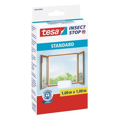 Tesa Fliegengitter Fenster Insect Stop Standard Insektenschutz, 110x130 cm, Weiß
