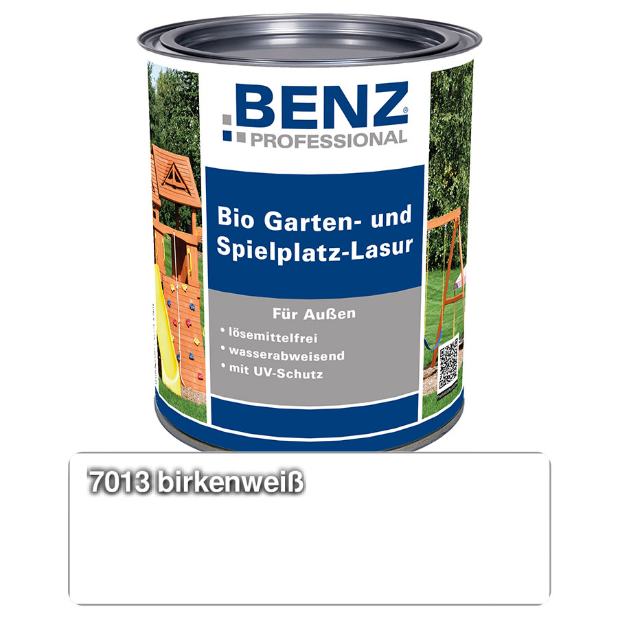 BENZ PROFESSIONAL Bio Garten- & Spielplatz-Lasur Holzschutzmittel, 0,75 l, Birkenweiß Image