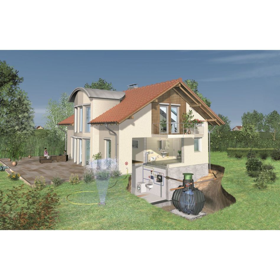 GRAF Carat Hausanlage Professionell inkl. hausinterner Saugpumpe Zisterne Regenwassertank, 4800 L, befahrbar PKW