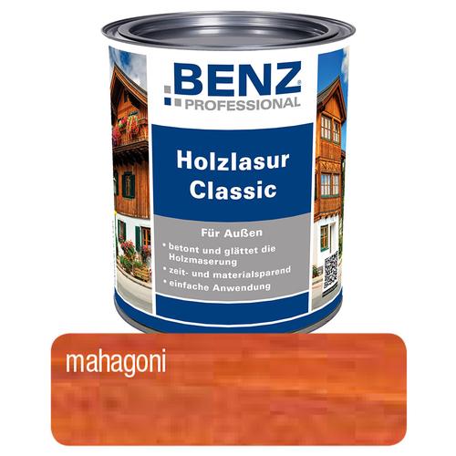 BENZ PROFESSIONAL Holzlasur Classic Holzschutzmittel, 2,5 l, Mahagoni