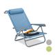Relaxdays Liegestuhl klappbar, Nackenkissen, Flaschenöffner, 8-stufig verstellbar, bis 120 kg, Kunststoff, Stahl, blau, 76, 50 x 58, 00 x 80, 00cm