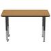 Factory Direct Partners Rectangle T-Mold Adjustable Height Activity Table w/ Super Legs Laminate/Metal in Brown | 30 H in | Wayfair 10038-OKBK