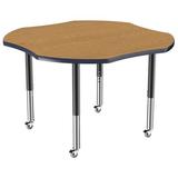 Factory Direct Partners Clover T-Mold Adjustable Height Activity Table w/ Super Legs Laminate/Metal in Brown | 30 H in | Wayfair 10084-OKNV