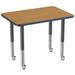 Factory Direct Partners Rectangle T-Mold Adjustable Height Activity Table w/ Super Legs Laminate/Metal in Brown | 30 H in | Wayfair 10038-OKNV