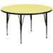 Flash Furniture Goddard 42" Round Thermal Laminate Activity Table - Adjustable Legs Laminate/Metal | 25.25 H in | Wayfair XU-A60-RND-YEL-T-P-GG
