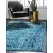 Blue 84 x 0.5 in Area Rug - RugPal Dauphine Oriental Area Rug Polypropylene | 84 W x 0.5 D in | Wayfair 1858739