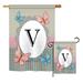 Breeze Decor Butterflies A Initial Garden Friends Bugs & Frogs Impressions Decorative Vertical 2-Sided Flag Set in Brown | 28 H x 18.5 W in | Wayfair