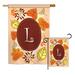 Breeze Decor Autumn Initial Fall Harvest & Impressions 2-Sided Polyester Flag Set in Red/Brown | 28 H x 18.5 W in | Wayfair