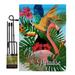 Breeze Decor Tropical Bird Paradise Garden Friends Birds Impressions Decorative 2-Sided 18.5 x 13 in. Flag Set in Green/Orange/Red | Wayfair