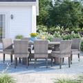 Lark Manor™ Andrick 9 Piece Outdoor Dining Set w/ Cushions Metal in Gray | Wayfair 7AC0AD6D13F144C49779BE087EC841E7