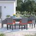 Lark Manor™ Andrick Rectangular 6 - Person 79" Long Outdoor Dining Set w/ Cushions Metal in Gray | Wayfair DF32DAB4ECF74EBA97ABD41B7542CACD