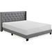 Darby Home Co Adler Platform Bed w/ Diamond-Stitched Wingback Headboard Upholstered/Polyester in Gray | 42.1 H x 66.5 W x 83.3 D in | Wayfair