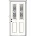 Verona Home Design Grace Painted Both Sides The Same 2-1/2 Lite 2-Panel Prehung Front Entry Door on 6-9/16" Frame | Wayfair ZZ3667646L