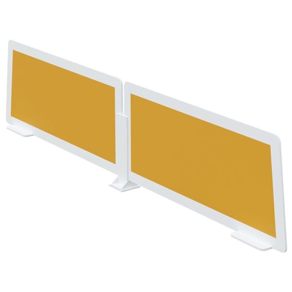 Paperflow 2er Set Tischtrennwand für easyDesk Doppelschreibtische 80x35 cm orange, 80x35x0.7 cm