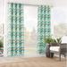 Waverly Sun N Shade Borderline Chevron Room Darkening Grommet Single Curtain Panel Polyester in Green/Blue | 95 H in | Wayfair 18534052095OAS