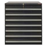 WFX Utility™ 23.5"W 7 Drawer Middle Chest Steel in Black/Gray, Size 26.0 H x 23.5 W x 22.0 D in | Wayfair PL-BLL-7