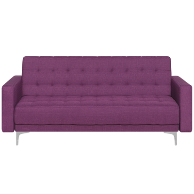 3-Sitzer Sofa in Violett Polsterbezug mit Schlaffunktion Modernes Design