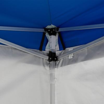 Backyard Pro Courtyard Series 10' x 10' Blue Straight Leg Aluminum Instant Pop Up Canopy Tent Deluxe Kit with 4 Side Walls