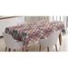 East Urban Home Abstract Irish Vintage Fashion Tartan Motif Ethnic Royal Lines Picture Tablecloth Polyester in Gray/Orange/Red | 52 D in | Wayfair