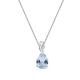 Miore sky blue topaz necklace for women in 9 kt 375 white gold length 45 cm