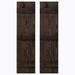 Dogberry Collections Traditional Board & Batten Exterior Shutters Wood in Brown | 60 H x 14 W x 1.63 D in | Wayfair w-trad-1460-blck