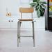 Amerivend Works Metal 30" Bar Stool Wood/Metal in Brown/Gray | 42.5 H x 17 W x 25 D in | Wayfair SLOANE-BC-G/ASH