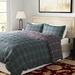 Eddie Bauer Woodland Tartan Dark Green/Navy Standard Cotton Reversible Comforter Set Polyester/Polyfill/Cotton in Blue/Green/Navy | Wayfair