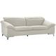 Mivano Ledersofa Teresa, Moderne 3-Sitzer Couch mit verstellbaren Kopfstützen, 235 x 84 x 109, Kunstleder Weiß