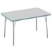 Factory Direct Partners Rectangle Contour Adjustable Height Activity Table w/ Standard Swivel Glide Legs Laminate/Metal in Gray | 30 H in | Wayfair