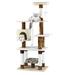 Beige 67" Cat Tree with IQ Box and Condo, 35 LBS, Cream